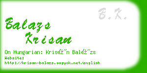 balazs krisan business card